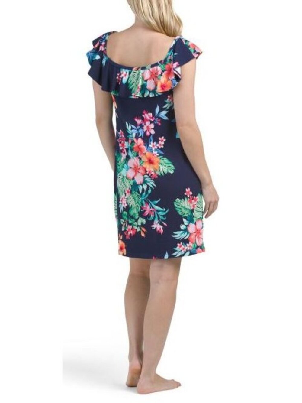 Tommy Bahama Womens Blue Floral UPF Cover up Dress Spa Island Cays Swim Sz S New - Picture 2 of 9